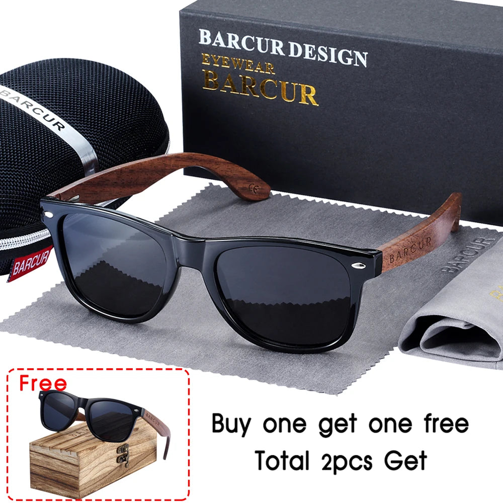 BARCUR Black Walnut Sunglasses — Timeless Style Meets Premium Polarized Protection for the Modern Man