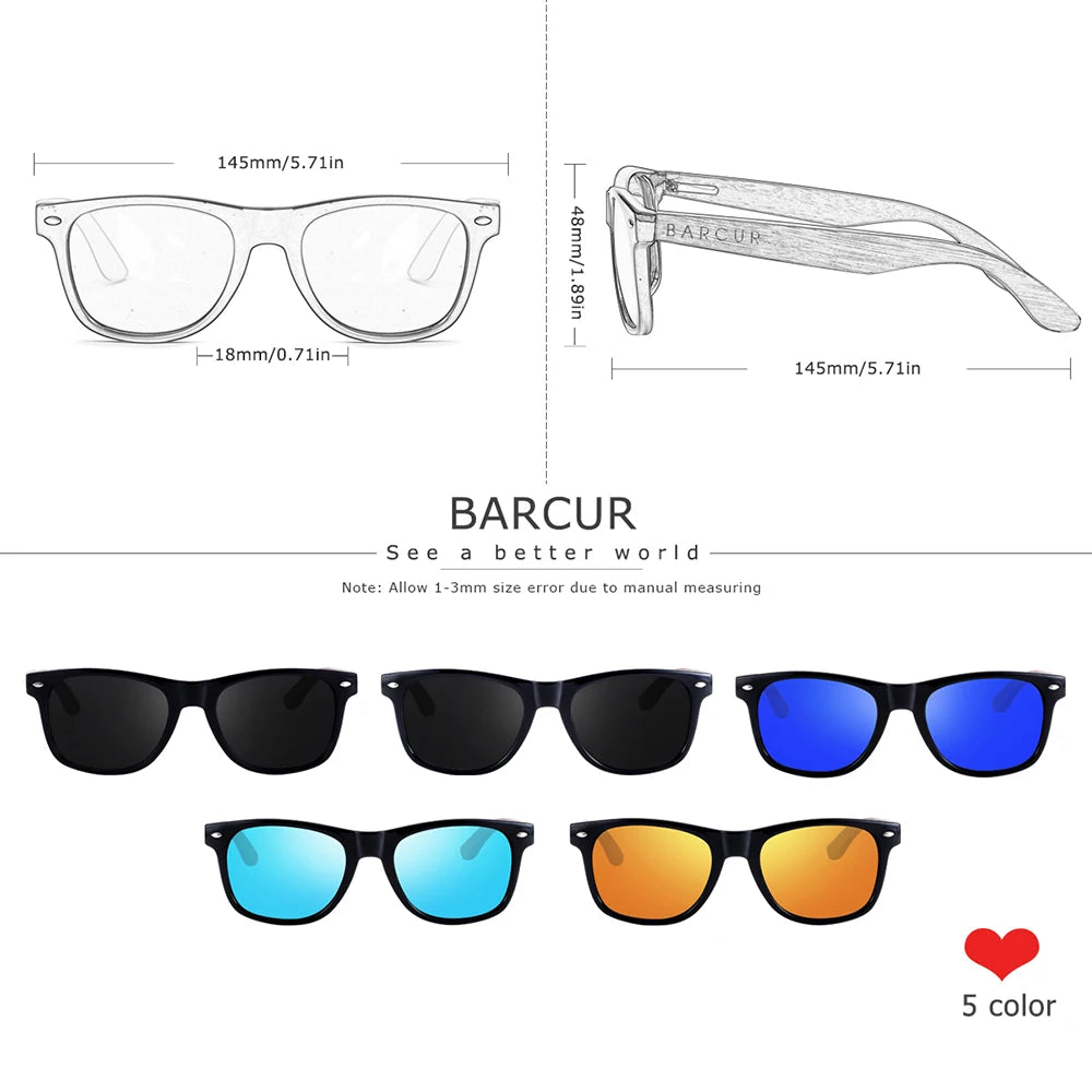 BARCUR Black Walnut Sunglasses — Timeless Style Meets Premium Polarized Protection for the Modern Man