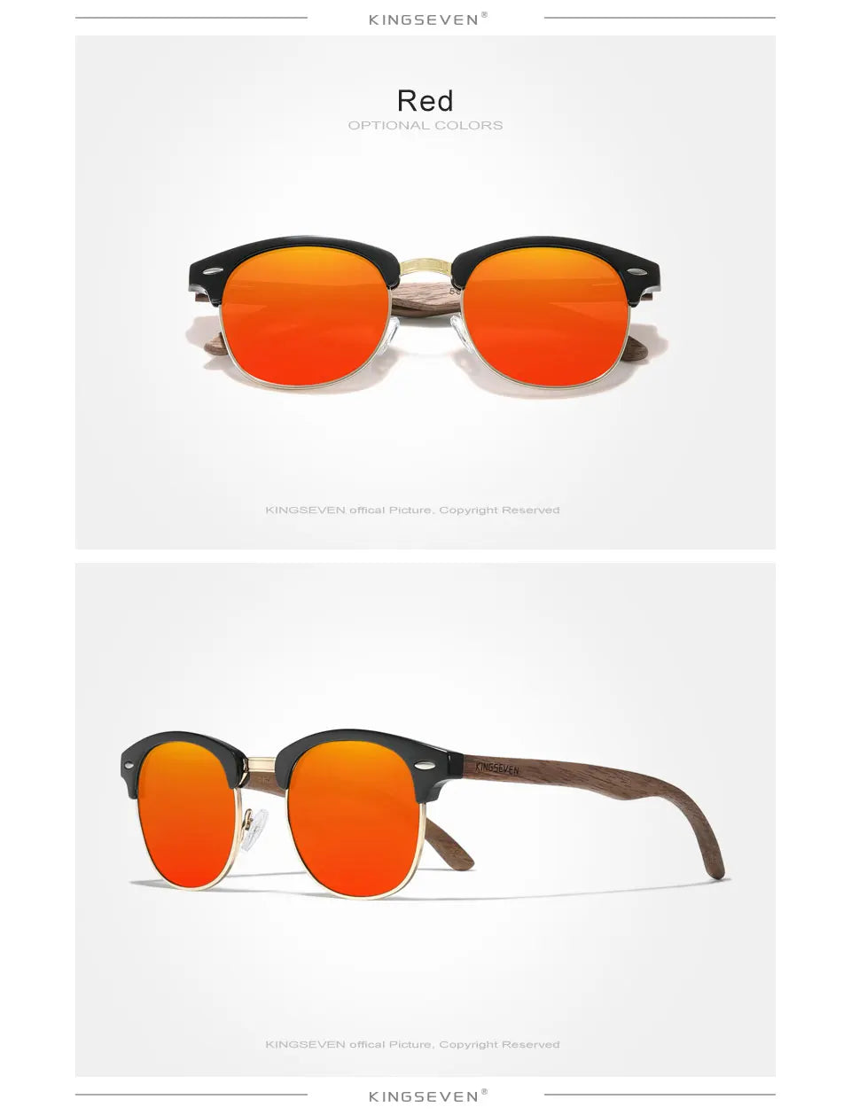 Walnut Wood Sunglasses – Vintage Style Meets Modern Luxury - KINGSEVEN
