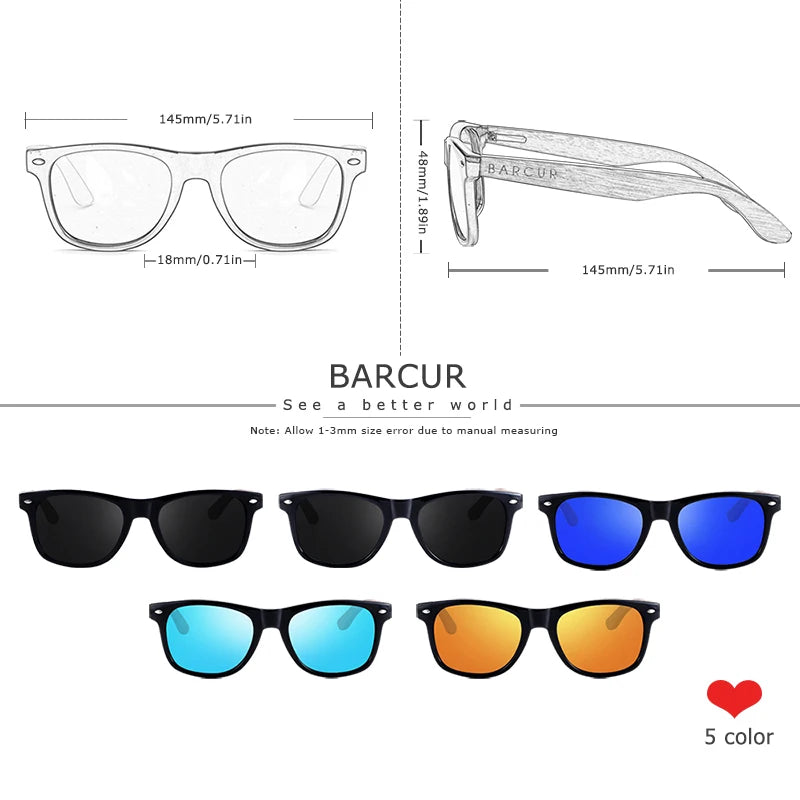 BARCUR Black Walnut Sunglasses — Timeless Style Meets Premium Polarized Protection for the Modern Man