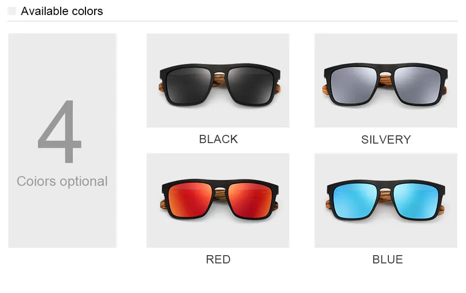 Oi Wood Polarized Square Sunglasses – Bold Lenses with Sleek Wooden Frames for People Who Dare to Stand Out!