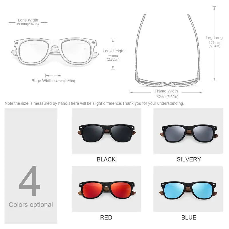 Oi Wood Polarized Wooden Sunglasses – Natural Style Meets Modern Comfort