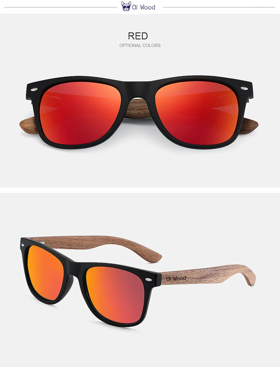 Oi Wood Polarized Wooden Sunglasses – Natural Style Meets Modern Comfort