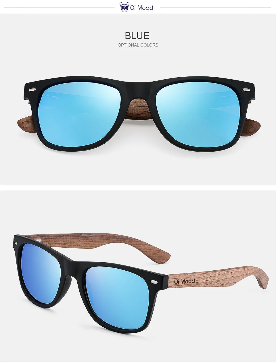 Oi Wood Polarized Wooden Sunglasses – Natural Style Meets Modern Comfort