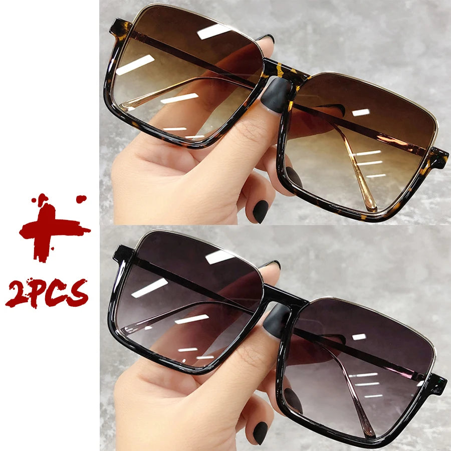 2025 Luxury Square Sunglasses – Vintage Gradient Shades for Women