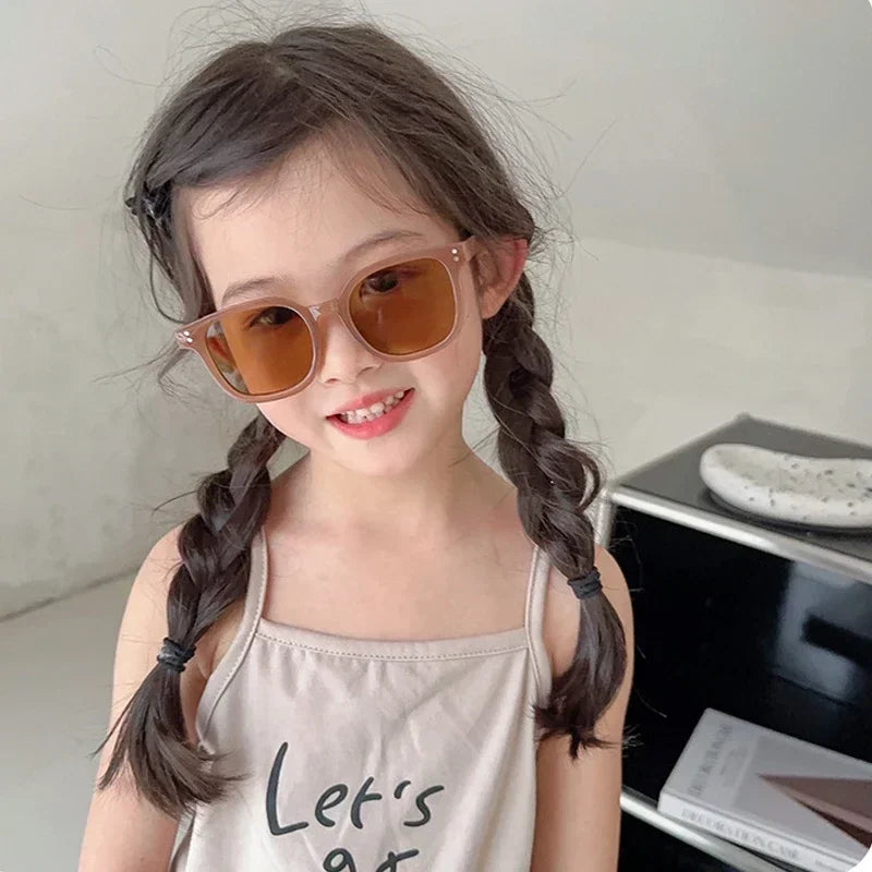 Classic Vintage Square Kids Sunglasses – UV400 Protection for Boys & Girls | Stylish, Durable, and Perfect for Outdoor Adventures
