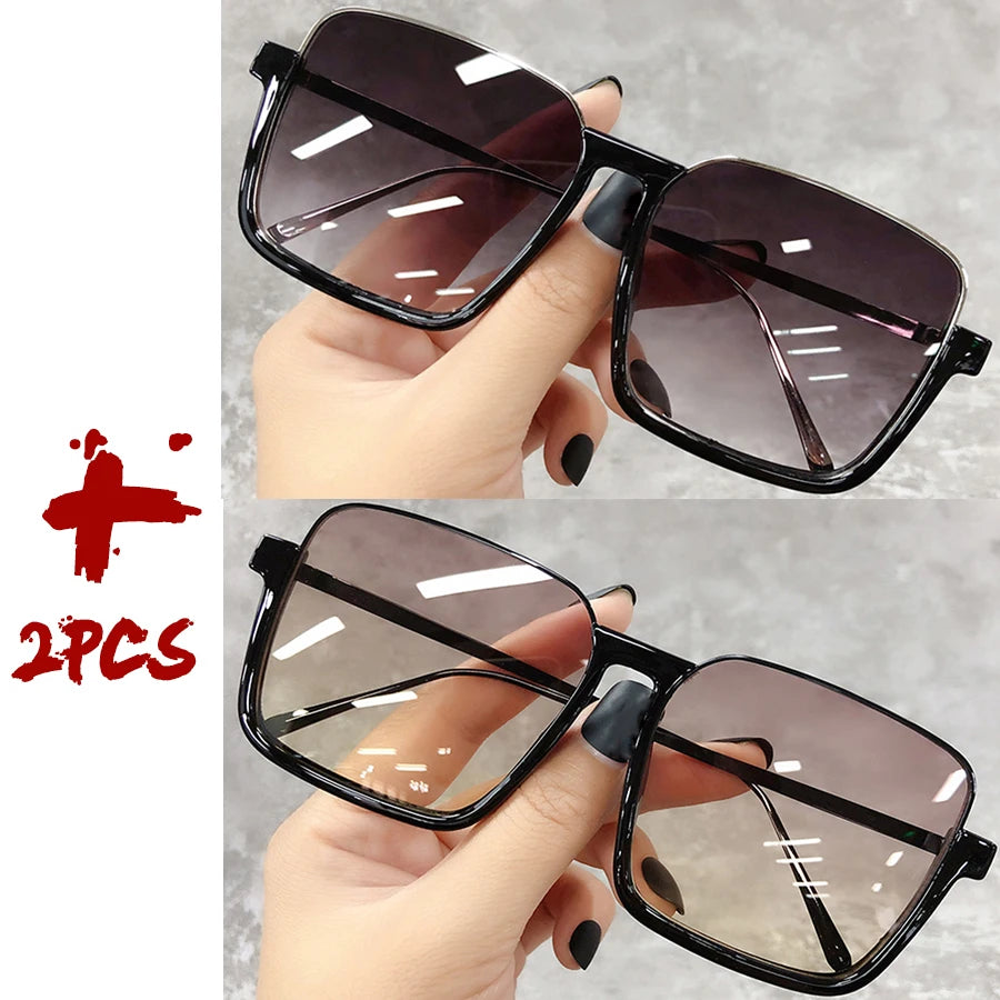 2025 Luxury Square Sunglasses – Vintage Gradient Shades for Women