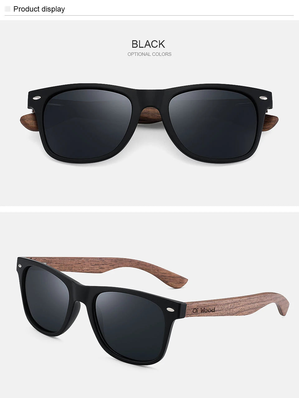 Oi Wood Polarized Wooden Sunglasses – Natural Style Meets Modern Comfort