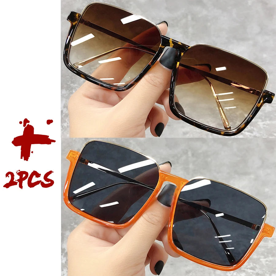 2025 Luxury Square Sunglasses – Vintage Gradient Shades for Women