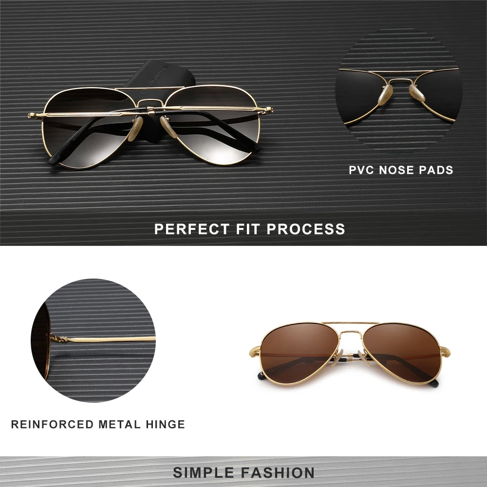 KINGSEVEN Women's Pilot Sunglasses – Sleek Alloy Frames with Polarized UV400 Protection