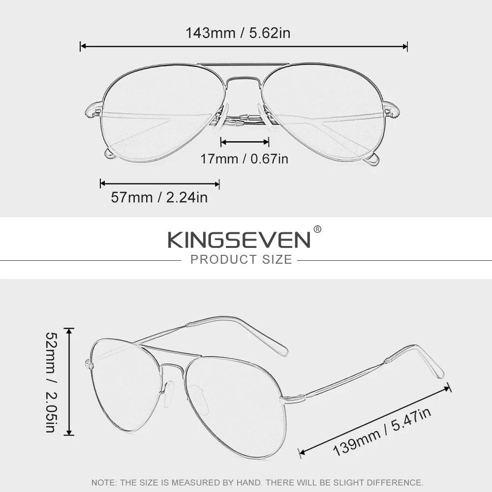 KINGSEVEN Women's Pilot Sunglasses – Sleek Alloy Frames with Polarized UV400 Protection