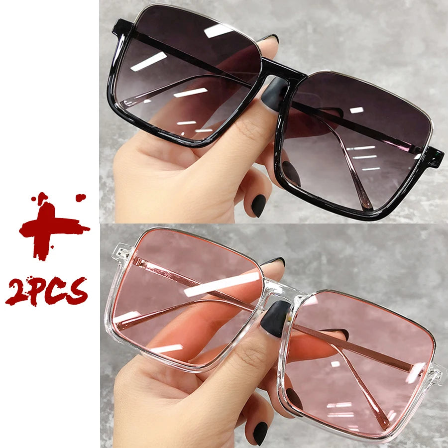 2025 Luxury Square Sunglasses – Vintage Gradient Shades for Women