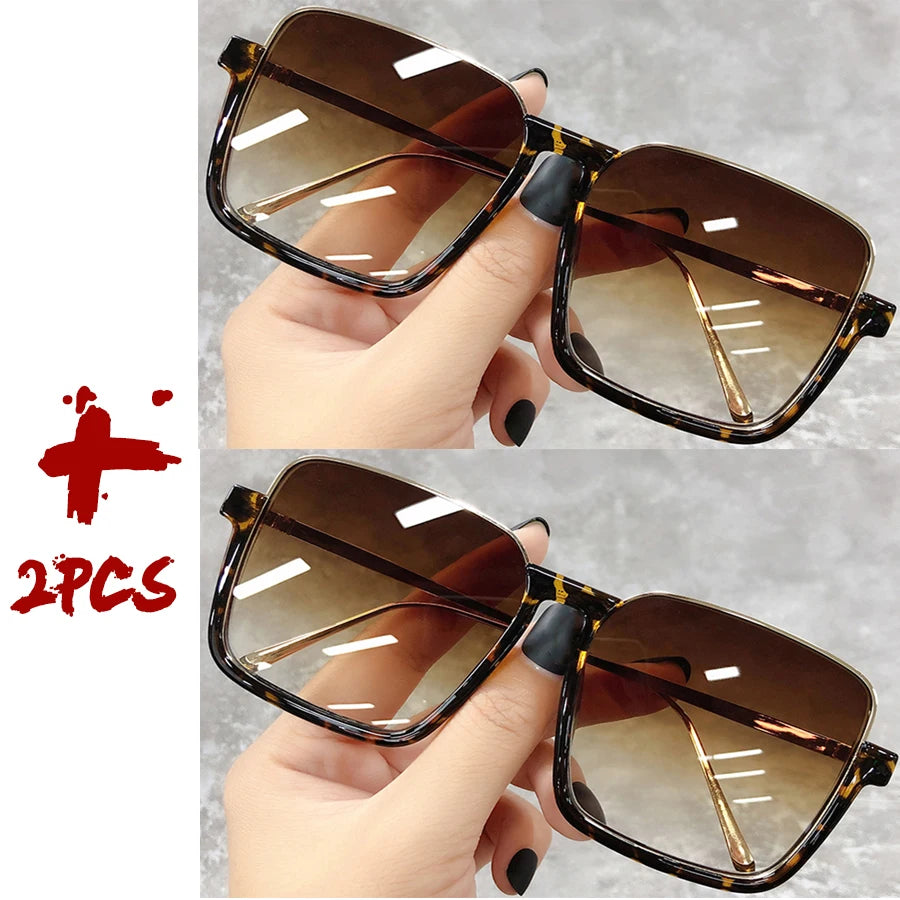 2025 Luxury Square Sunglasses – Vintage Gradient Shades for Women