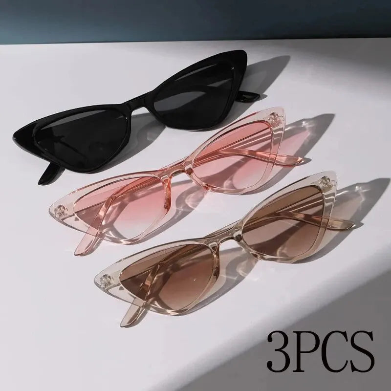 3-Pack Retro Cat Eye Sunnies – Cute, Chic & Suitable for Every Mood!