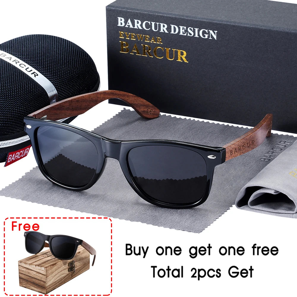 BARCUR Black Walnut Sunglasses — Timeless Style Meets Premium Polarized Protection for the Modern Man